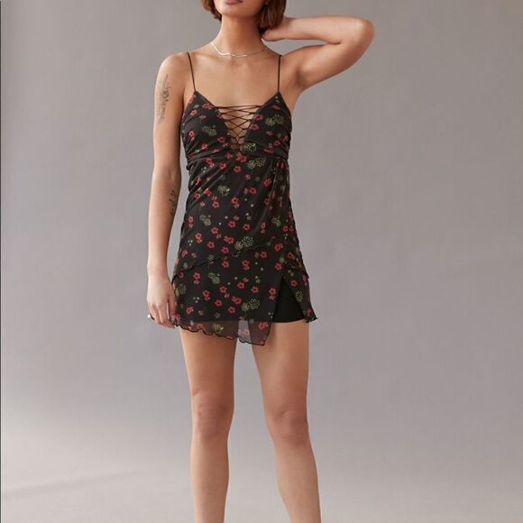 Uo bright side lace up mini dress - Picture 2 of 7